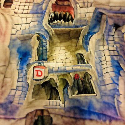 Castle Ravenloft Watercolor Painting