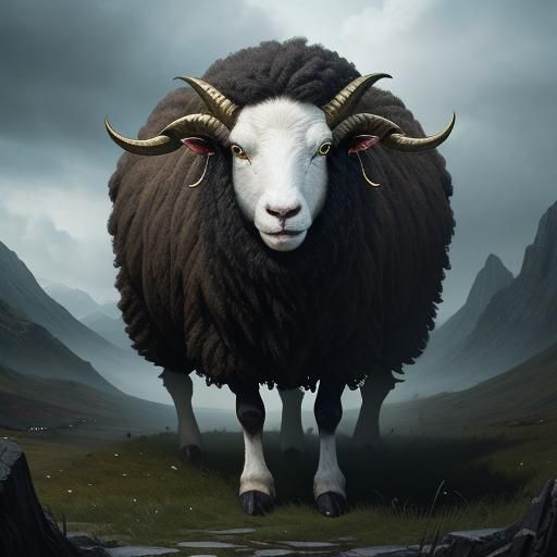 Ethereal Sheep Grazing in the Clouds