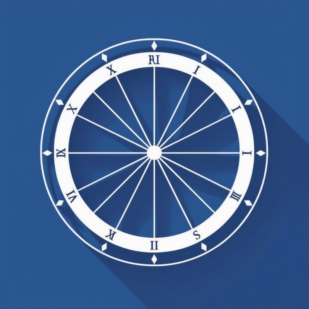 Empty Zodiac Wheel Chart in Minimalist Flat Design