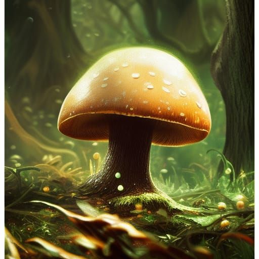 Glowing Mushroom in Ghibli Forest