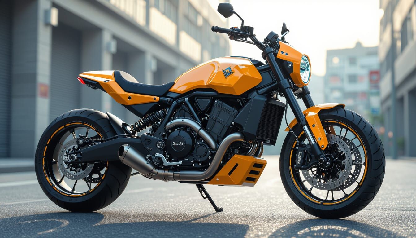 Futuristic Off-Road Motorbike in Hyperrealism