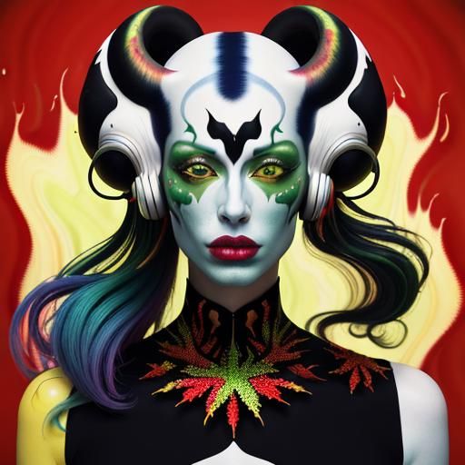 Psychedelic Fractal Landscape in Oil on Canvas