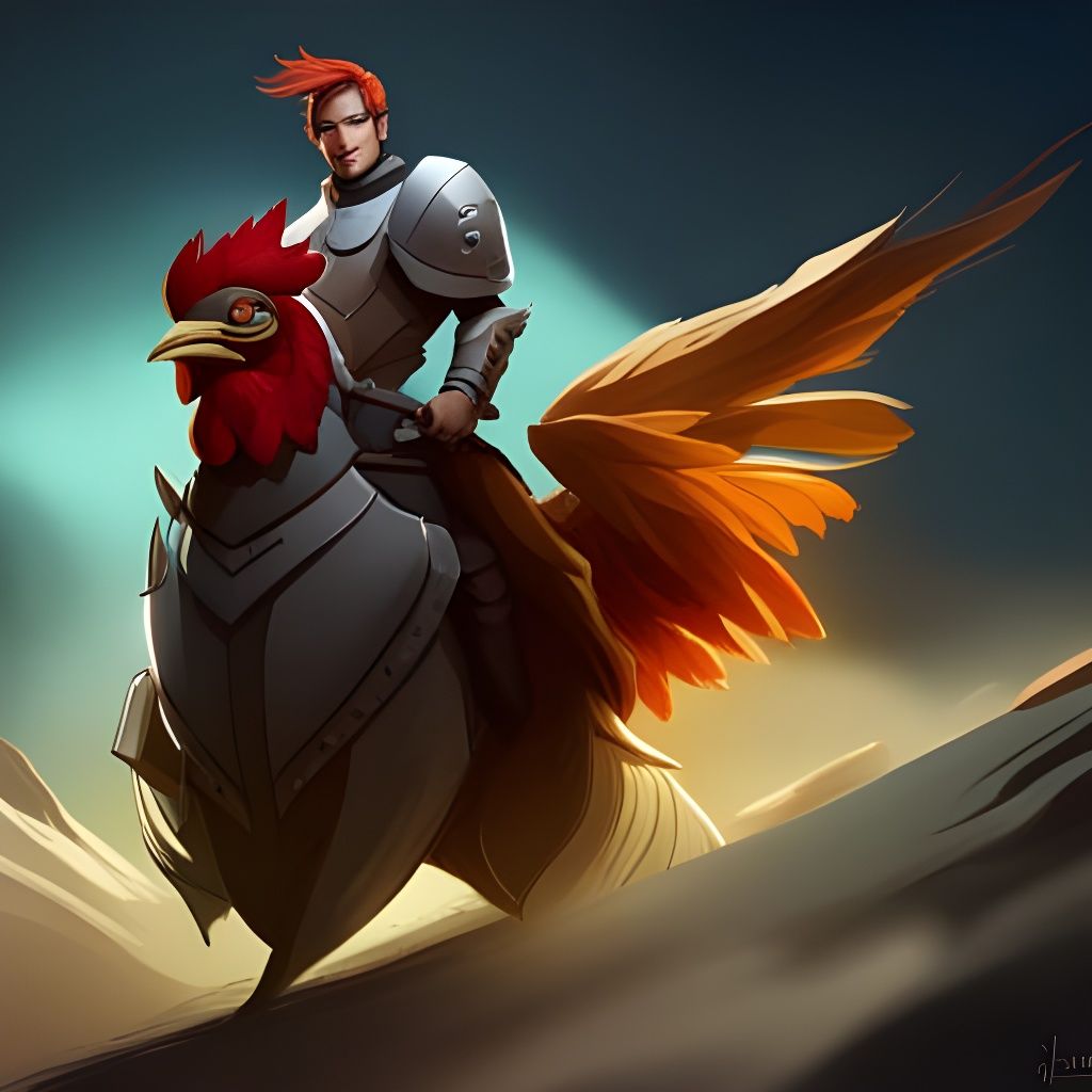 Knight Rides Rooster: Dramatic Concept Art