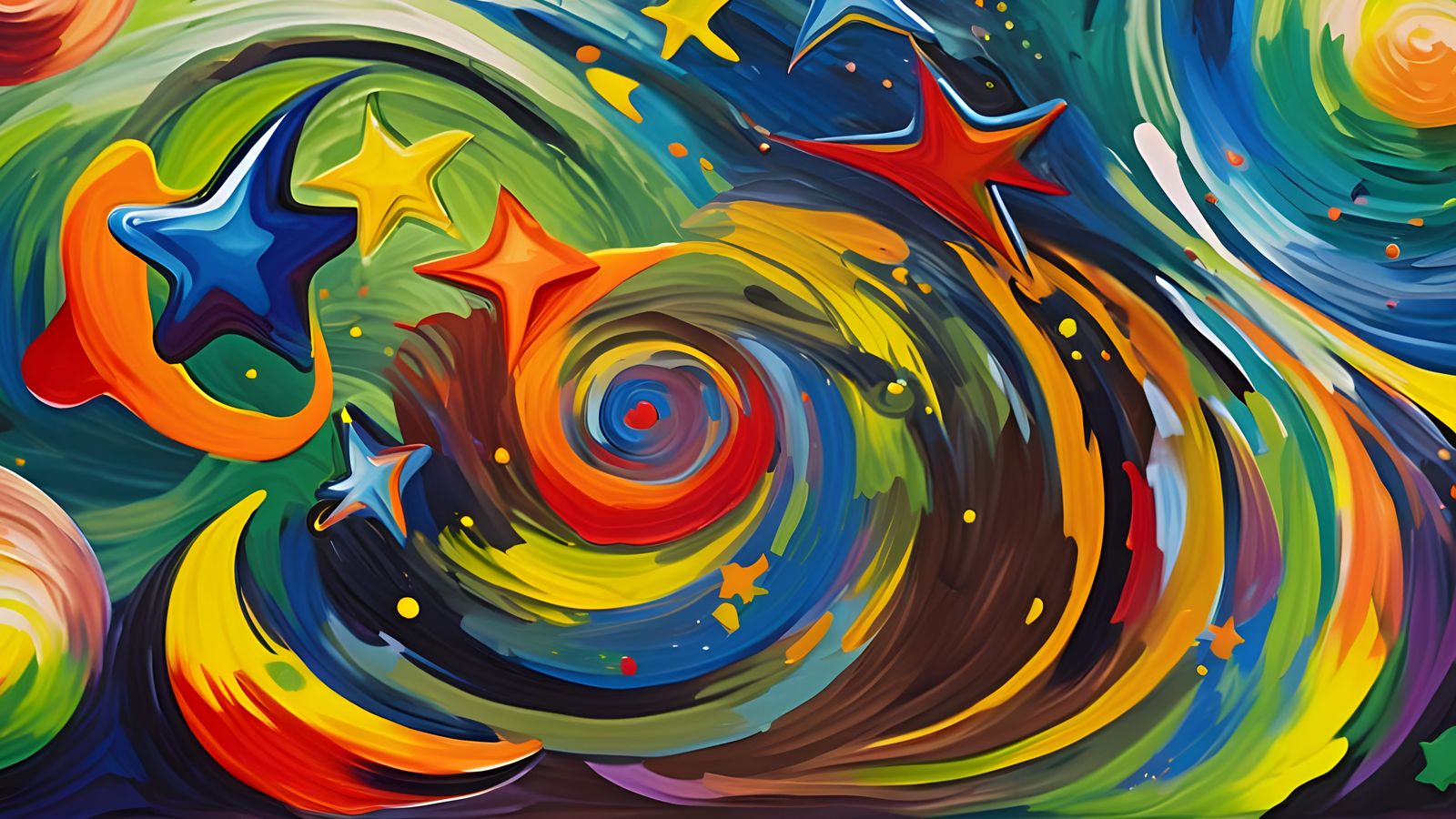 Surreal Abstract Art: Helical Vortex Maelstroms with Starry ...