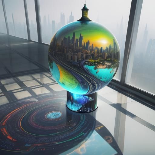 Surreal Reset: Futuristic Cityscape in Vibrant Colors