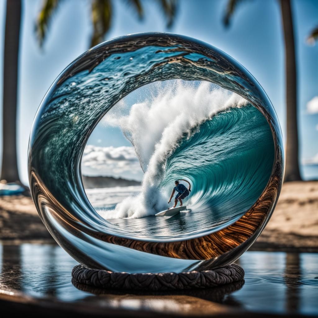 Hyperrealistic Glass Balancing Act in High Definition