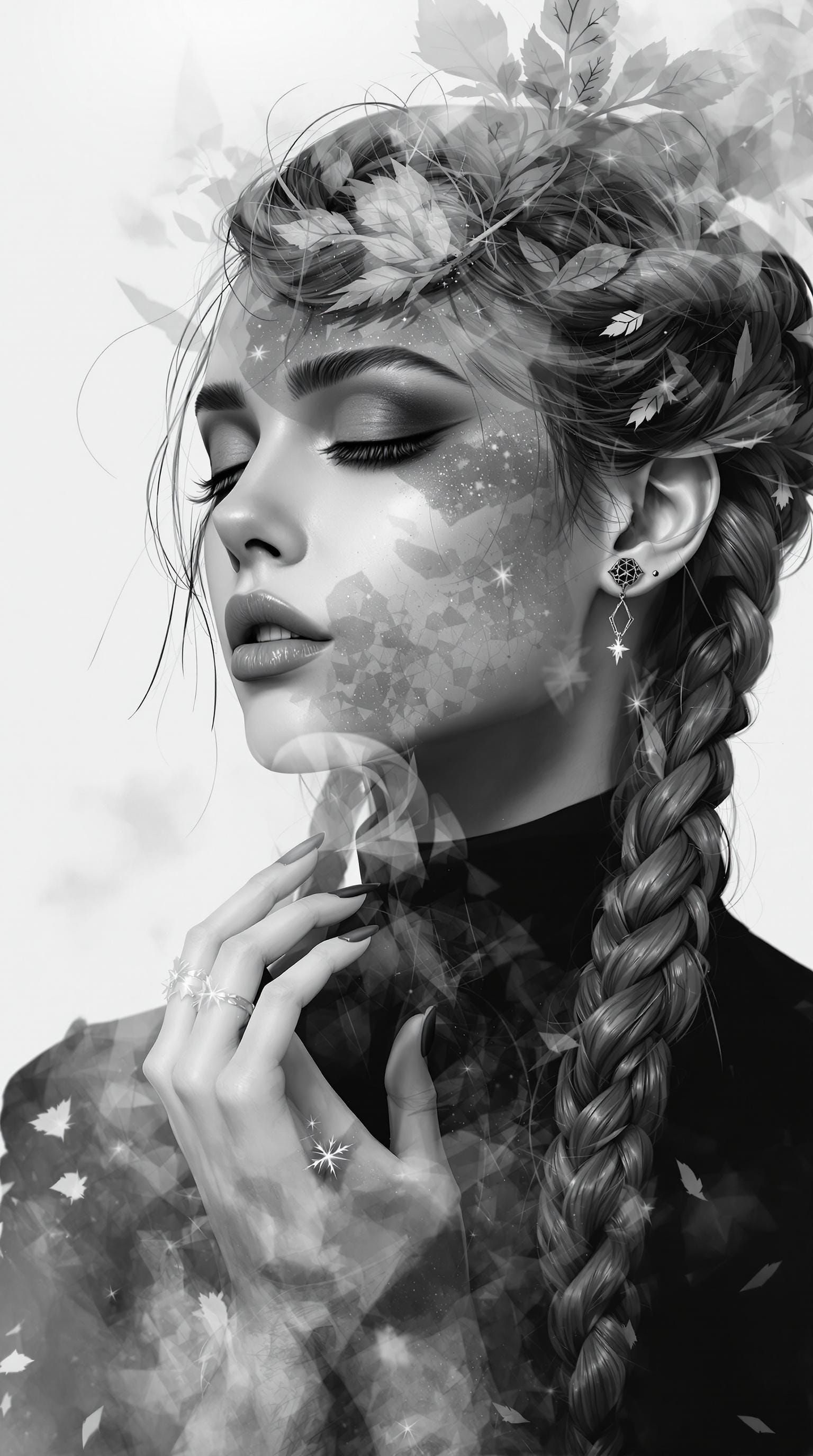 Surreal Fantasy Goddess in a Thunderous Abyss