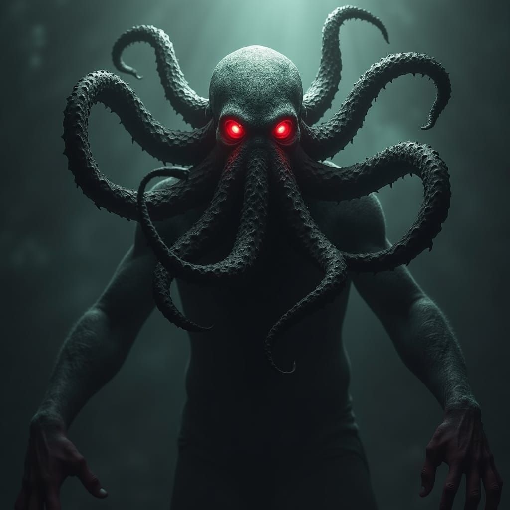 Cthulhu: Demonic Figure with Red Eyes