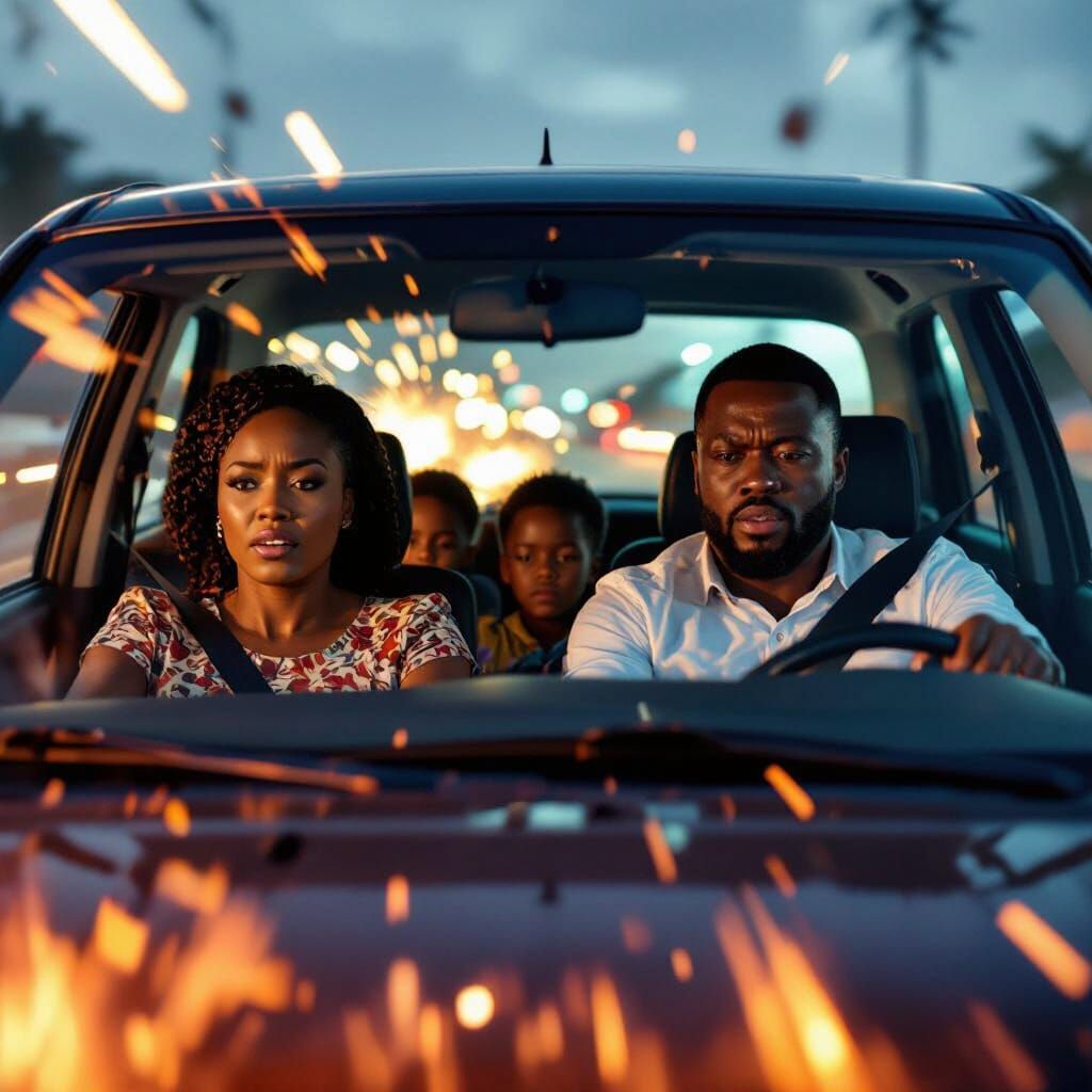Nigerian Family in Traumatic Car Accident Scene