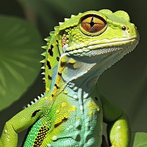 Lively Green Gecko Close-Up