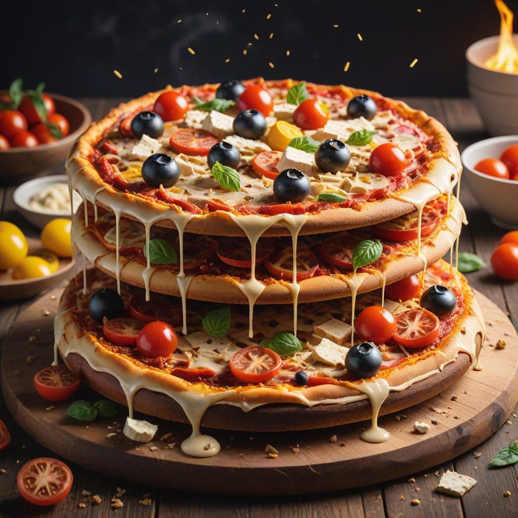 a pizza cake