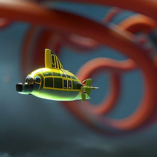 submarine hunted by tentacle monster (C)