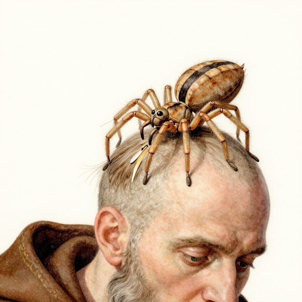 Sun Spider Cuts Monk's Hair for Tonsure