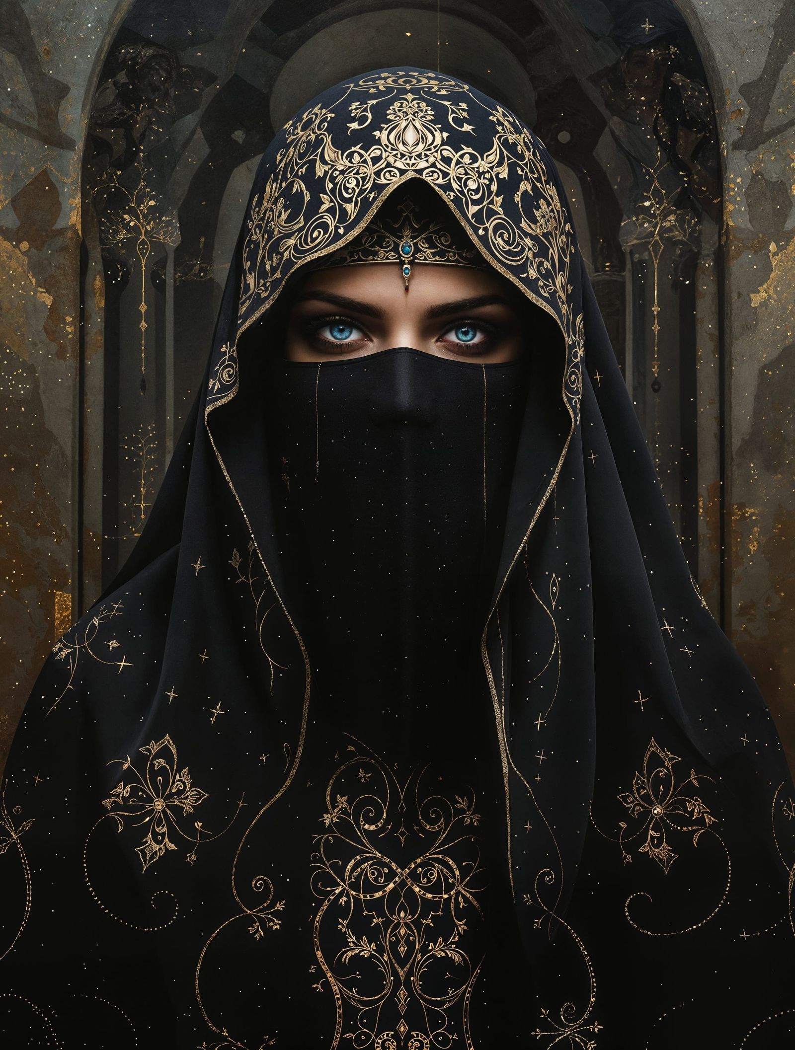 Solemn Goddess in Ancient Sanctum