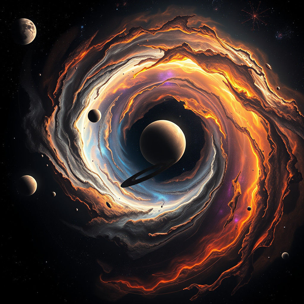 Majestic Cosmic Vortex in Matte Painting Style