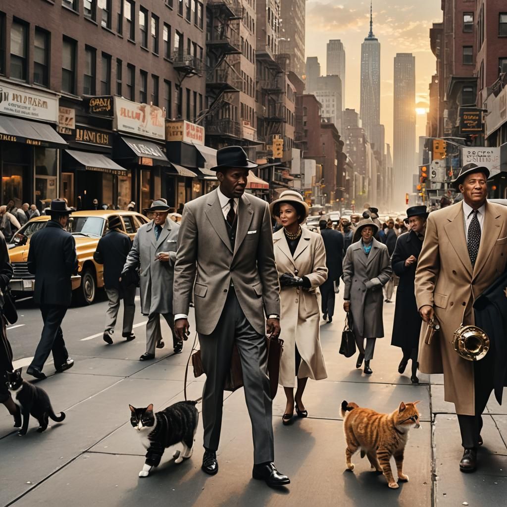 Sunset Jazz on New York Beach: AI Art