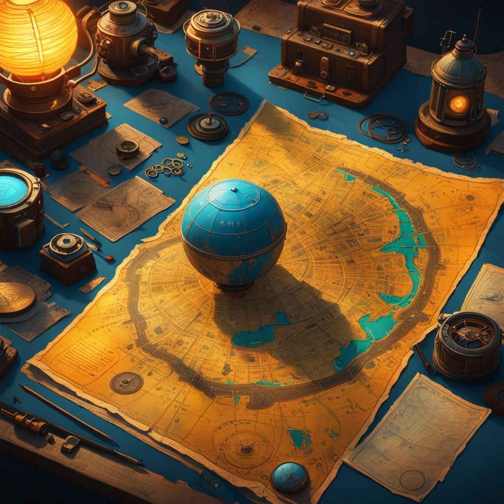 Detailed Fantasy Map Concept Art