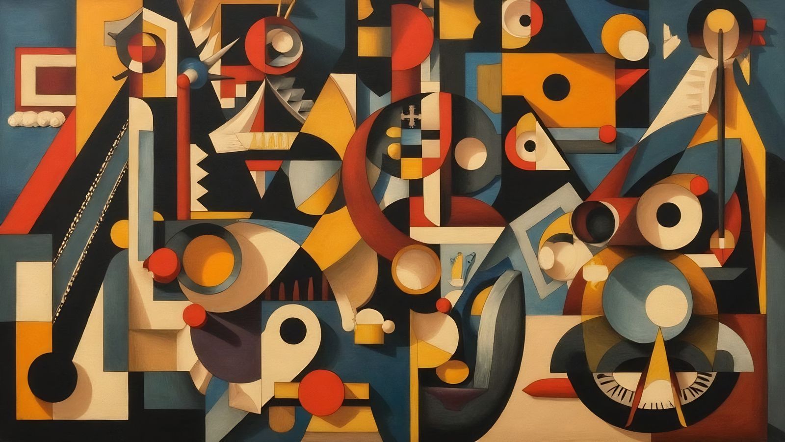 Abstract Cubist Artwork Inspired by Symbolism