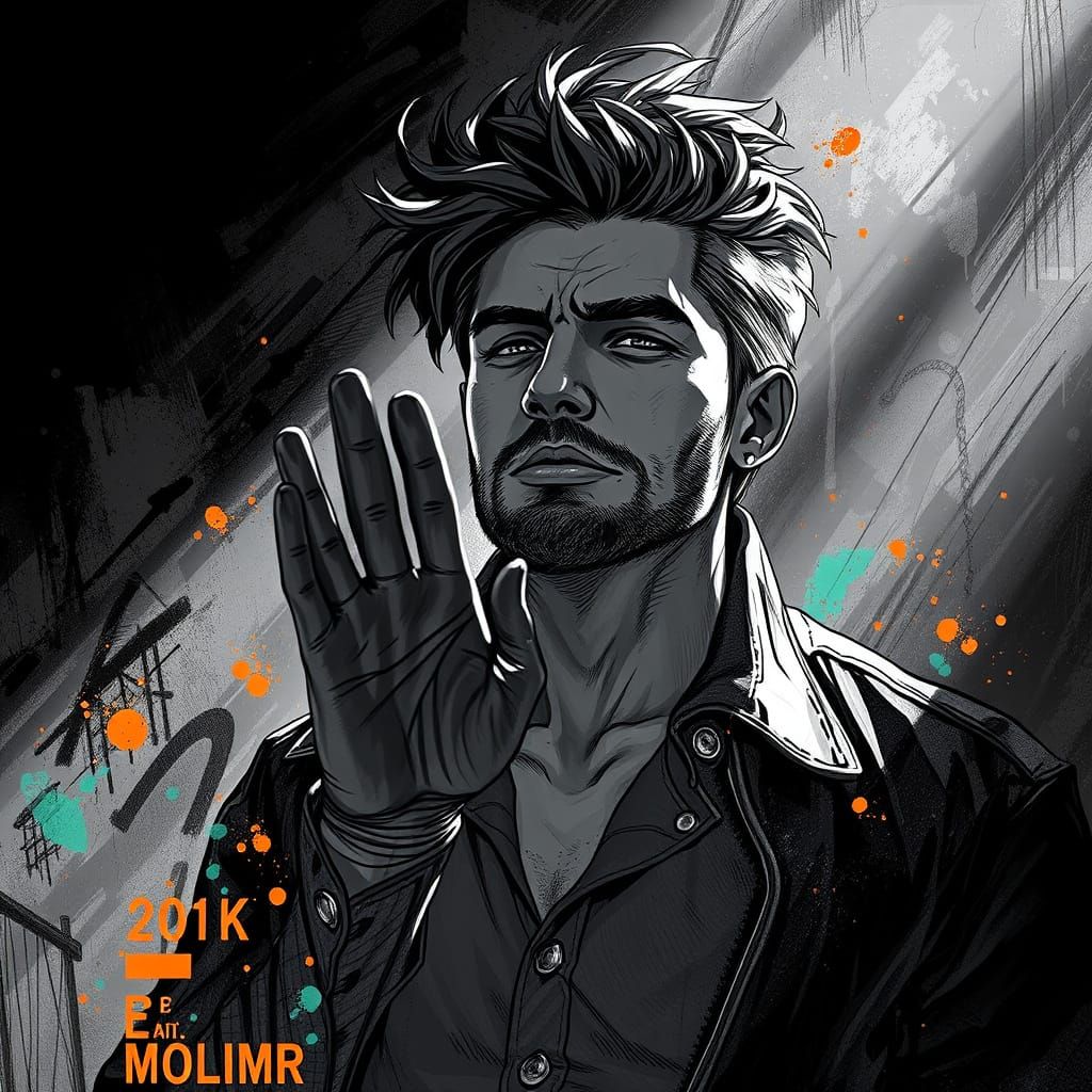 Hero Emerges from Shadows in Triadic Colors