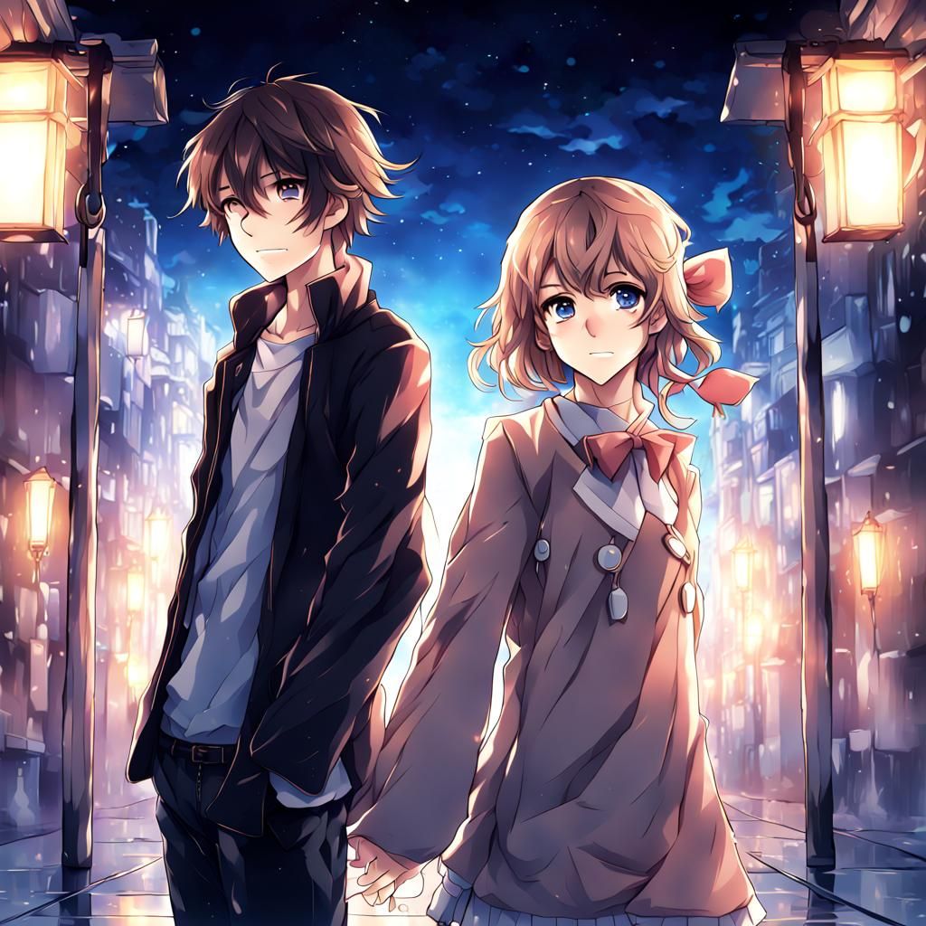 Anime Style Twin Flame Characters: Boy and Girl