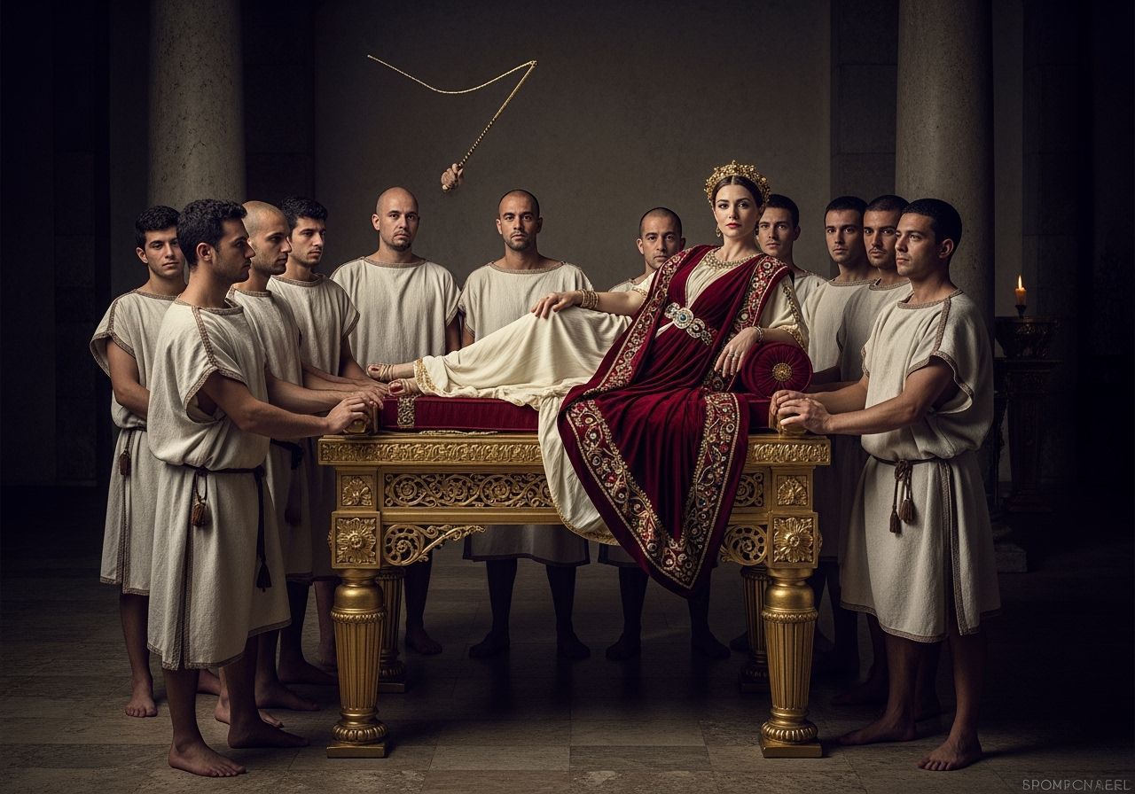 Roman Empress on Golden Litter, Dramatic Lighting