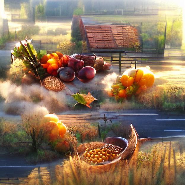 Autumn Harvest Morning: An AI Interpretation