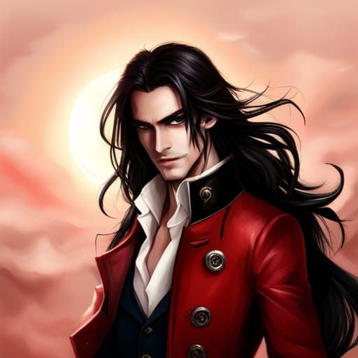 Handsome Vampire Pirate in Anime Style