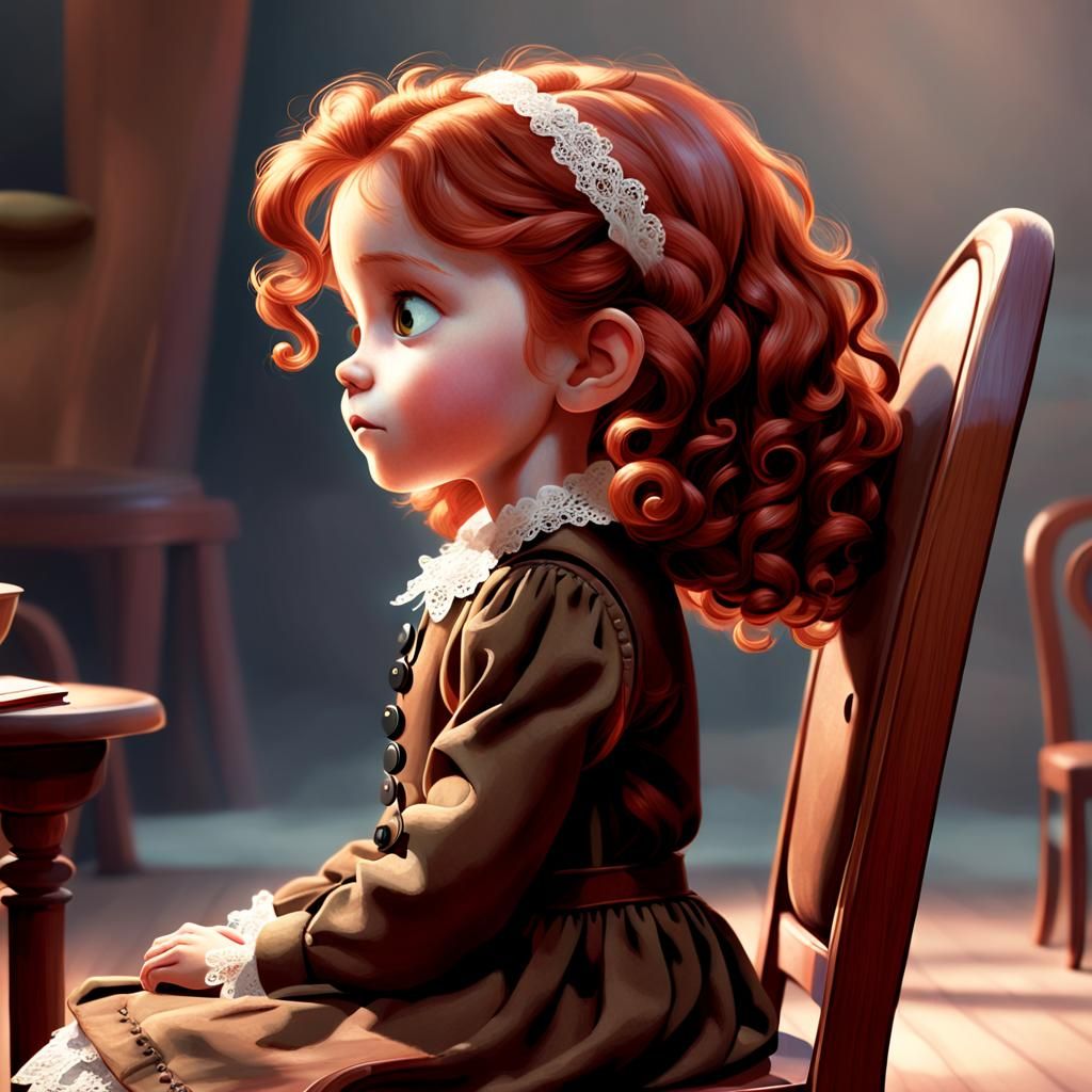 Whimsical Six-Year-Old Girl in Enchanting Profile View