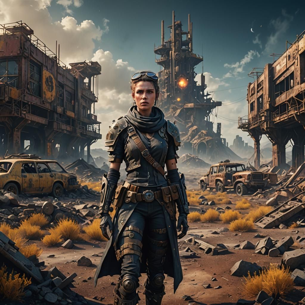 Wasteland Women in Detailed Matte Painting Style
