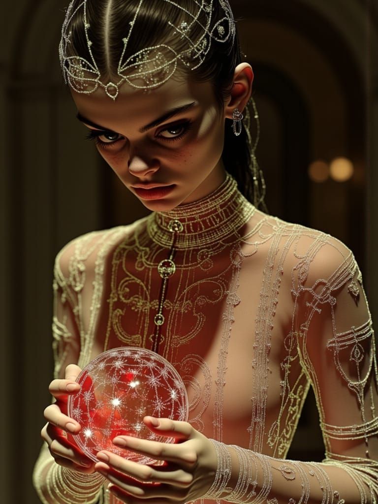 Girl in Cyberpunk Chic with Lavender Lavalamp Earring