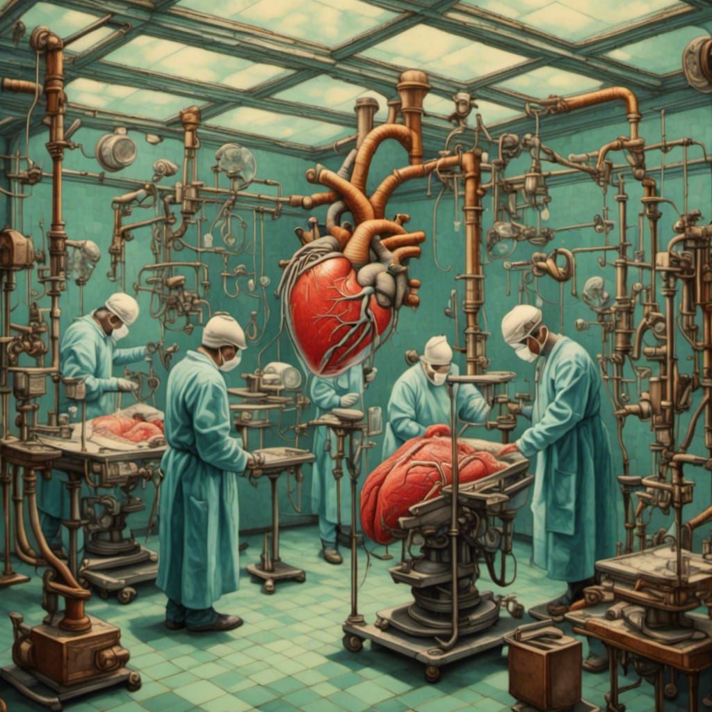 Strikingly Colorful Open Heart Surgery Illustration