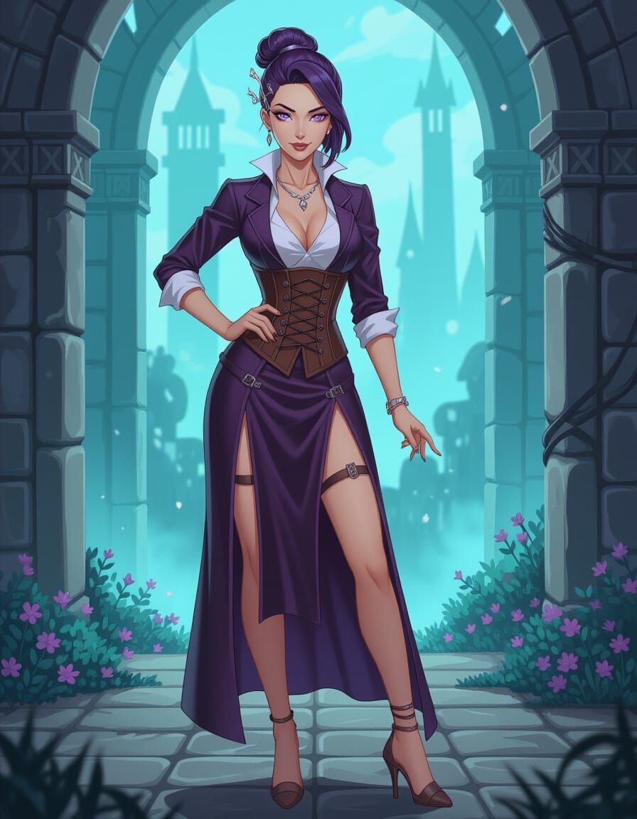 Elegant Sci-Fi Scribe in Anime Semi-Realism