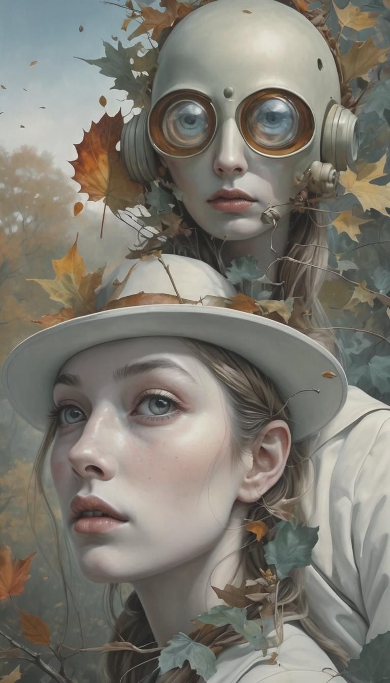 Surreal Autumn Girl in Filmic Photorealism