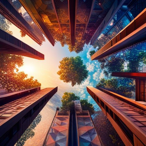 Kaleidoscopic Coffee: Abstract Mosaic in Danish Pastel Style