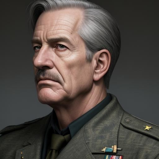 General Robert Brewster Portrait in Hyperrealistic Style
