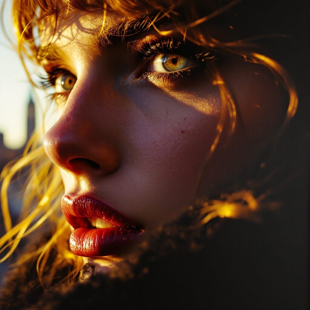 Photorealistic Portrait of a Woman in Dramatic Light