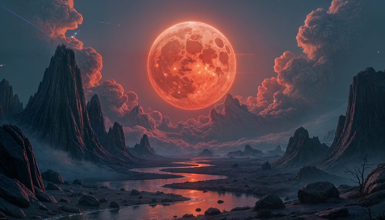 Fantastical Space Scene in Deep Color