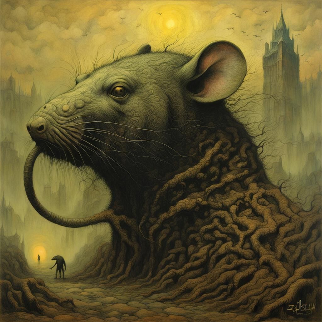 Dark Surreal Rat King