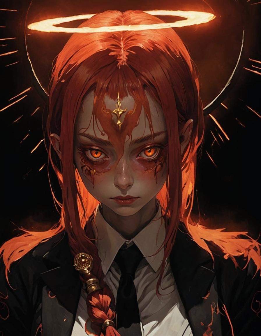 Surreal Portrait of Makima Controlling a Devil