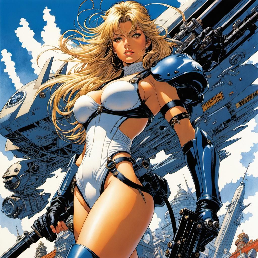 Illustration in style of Masamune Shirow