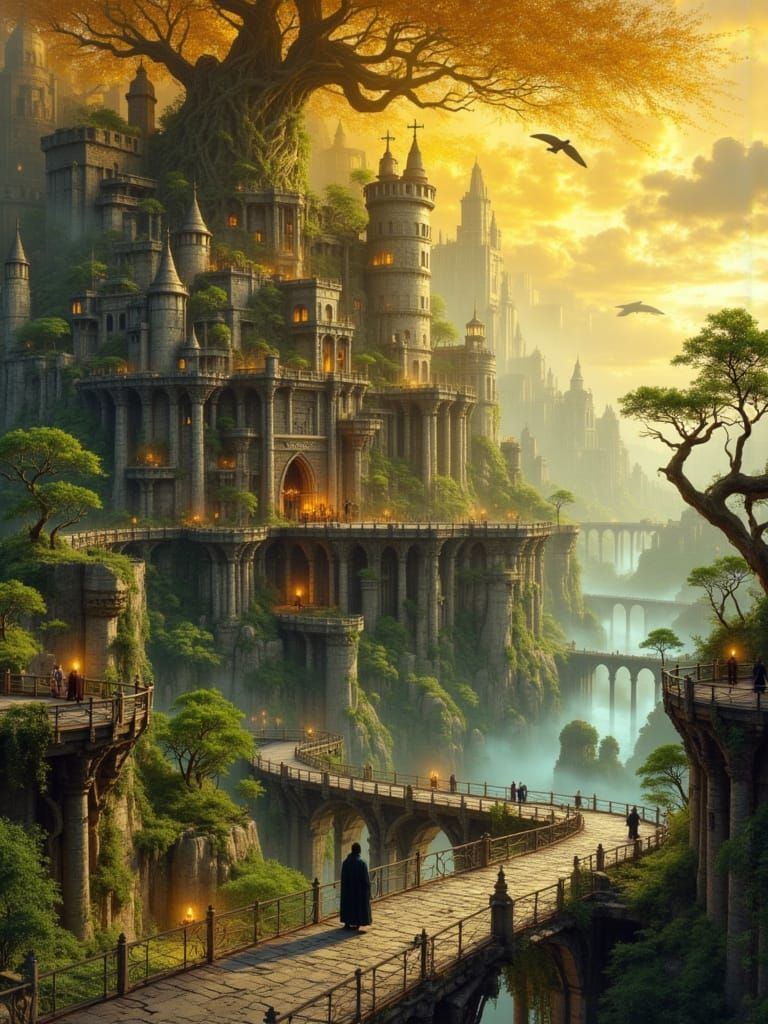 World-Titan Tree Citadel with Wood-Elf Castle