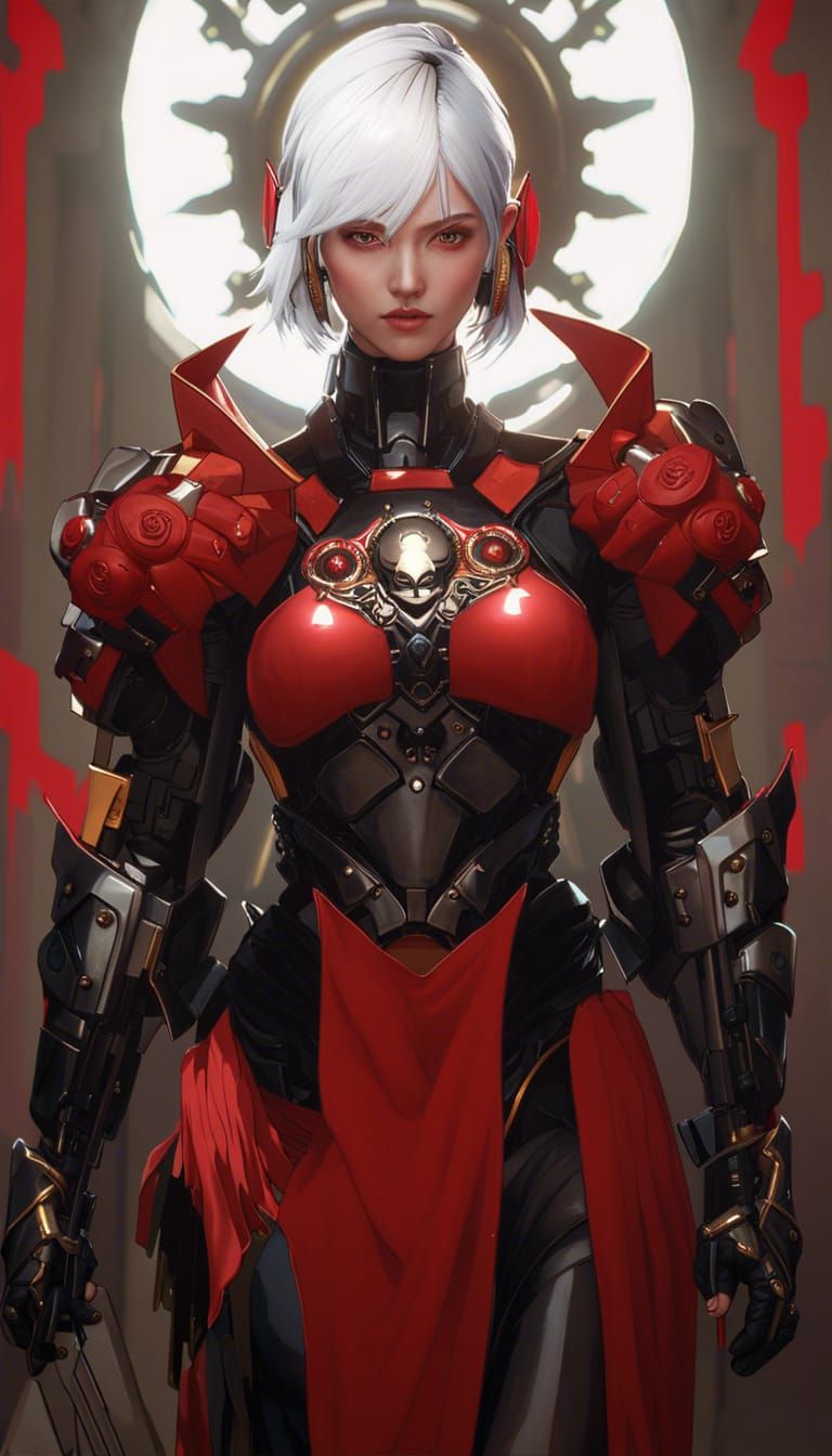 Korean Idol in Cyberpunk Power Armor, 8K Render