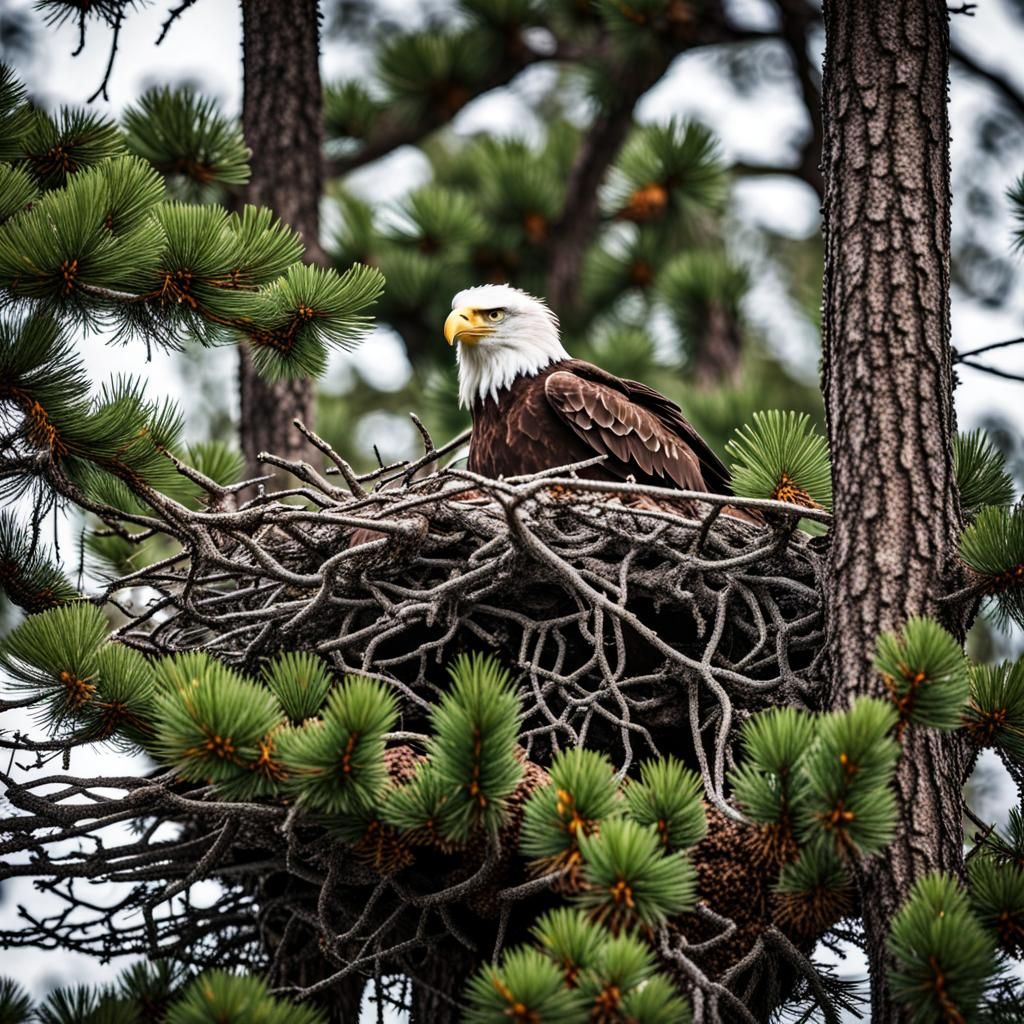 Eagle's Nest in a Pine Tree