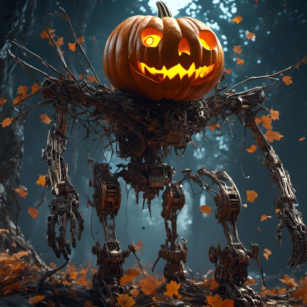 Hyperreal Splatter Graffiti: Jack the Pumpkin King