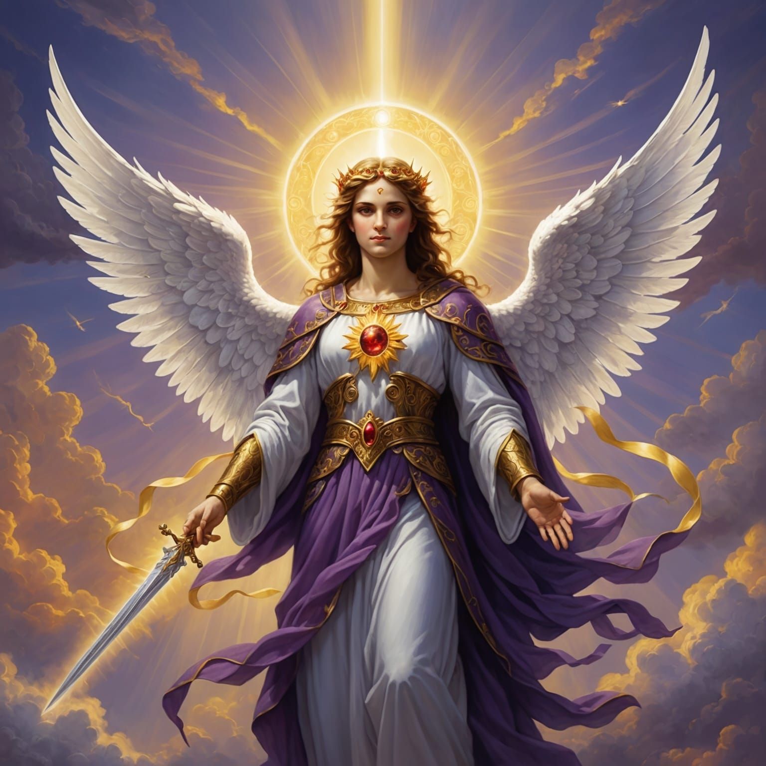 Angelic Being with Contrasting Wings and Features