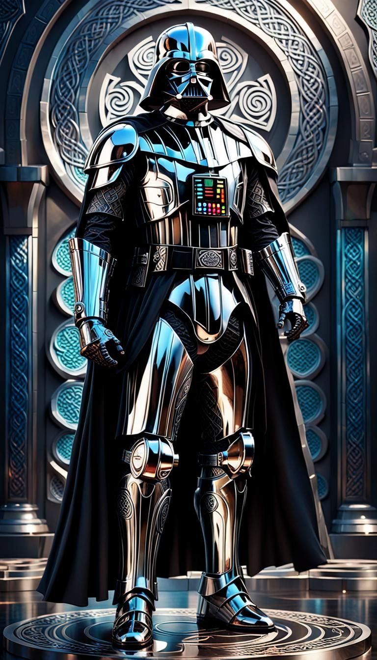 Chrome Darth Vader with Celtic Etchings