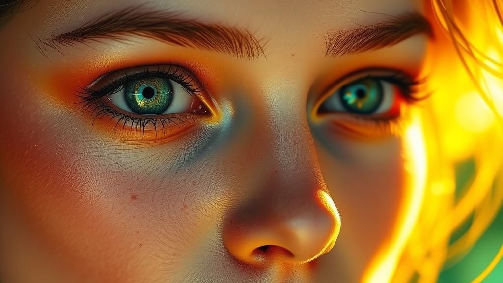 Enchanting Green Eyes Portrait in Art Nouveau Style