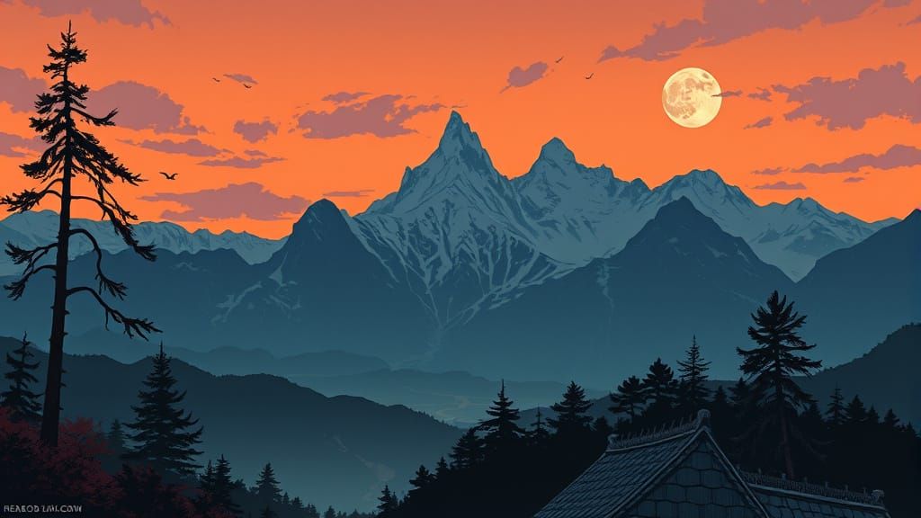 Enchanted Landscape in Animated Style