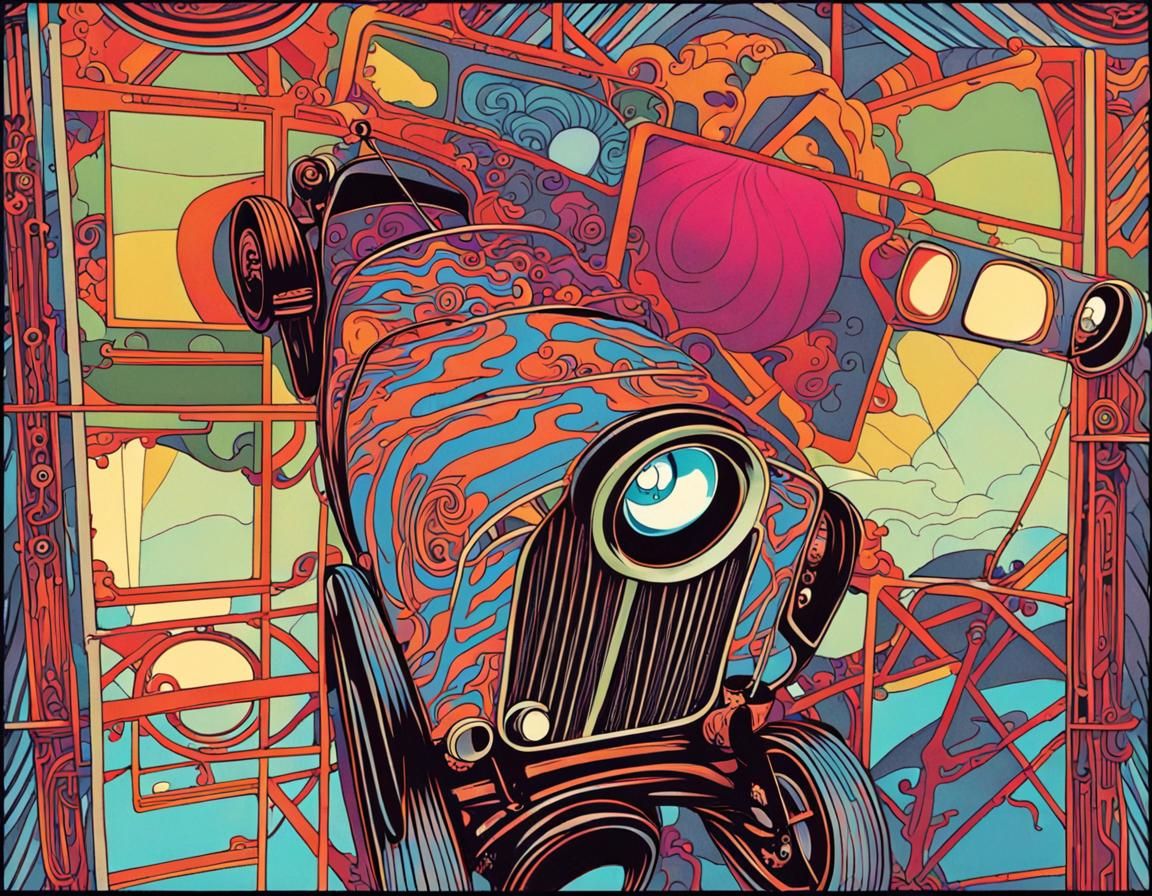 Car with eyes and mouth Alphonse Mucha Ben Bocquelet Roger D...