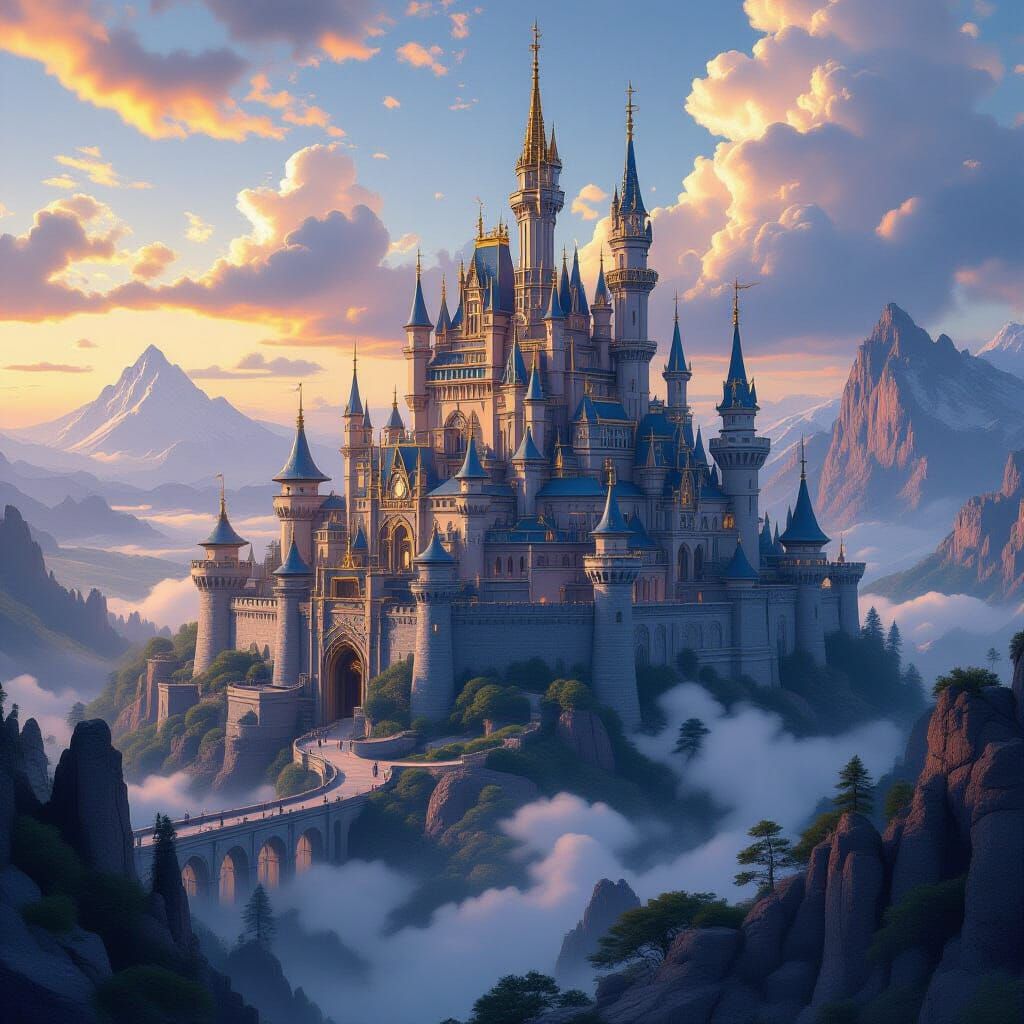 Majestic Kingdom in a Fantastical Landscape
